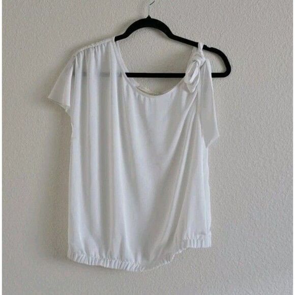 RAMY BROOK Carson White On / Off Shoulder Silky Blouse Size M - Picture 1 of 7